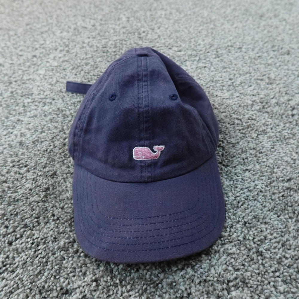 Vineyard Vines Hat Cap Mens One Size Blue‎ Adjustable Strap Back Whale Logo Fade